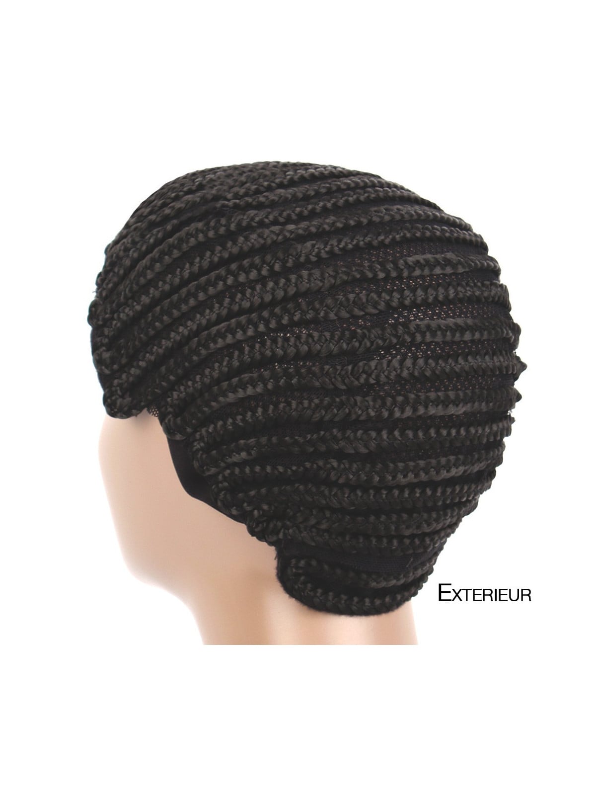 Le bonnet tressé permet de poser vos tissages ou nattes au crochet sans abîmer vos cheveux.