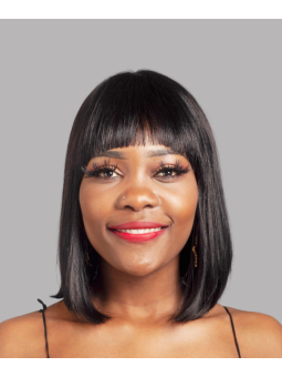 Perruque carré noir frange