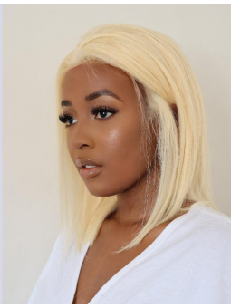 Lace Wigs Blonde | Coupe Carré Bob | Cheveux Naturels Remy