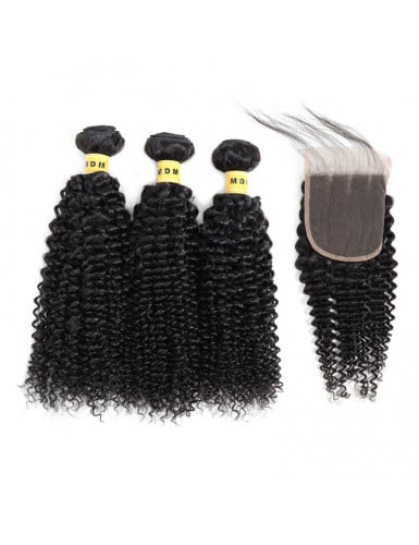 mèches kinky curly avec closure