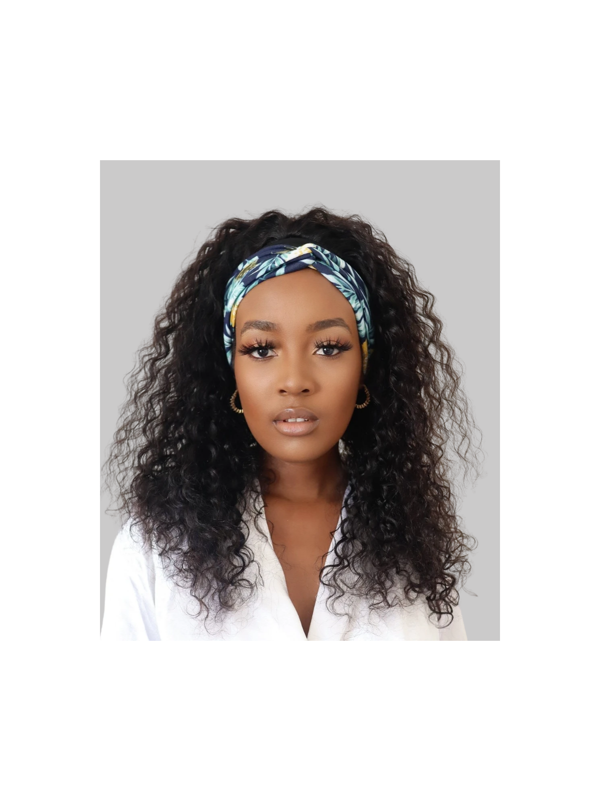 Perruque bandeau Water Wave ombré, cheveux humains et boucles définies