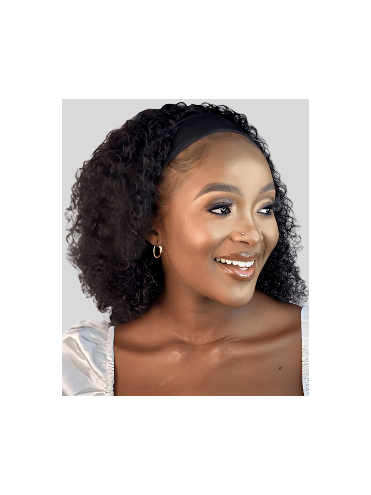 kinky curly bandeau wig en 14 pouce cheveux naturel