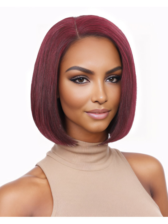 perrque T-part en Rouge Foncé