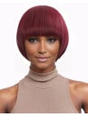 perruque non lace courte rouge bordeux