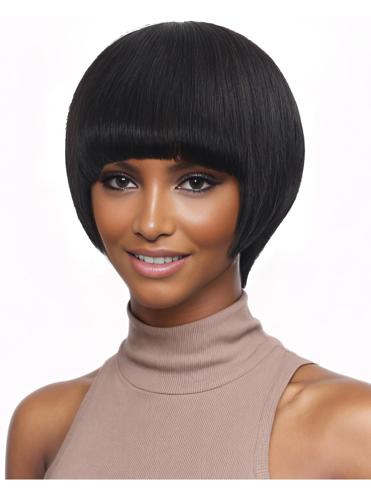 Perruque Courte Non Lace en Cheveux Naturels