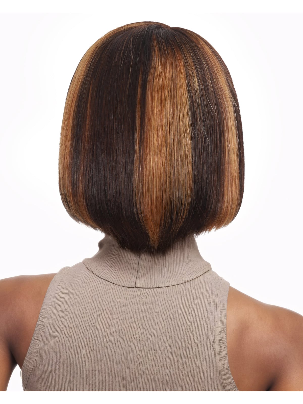 wig Courte T-PART en couleur Brun Moyen et Blond Miel