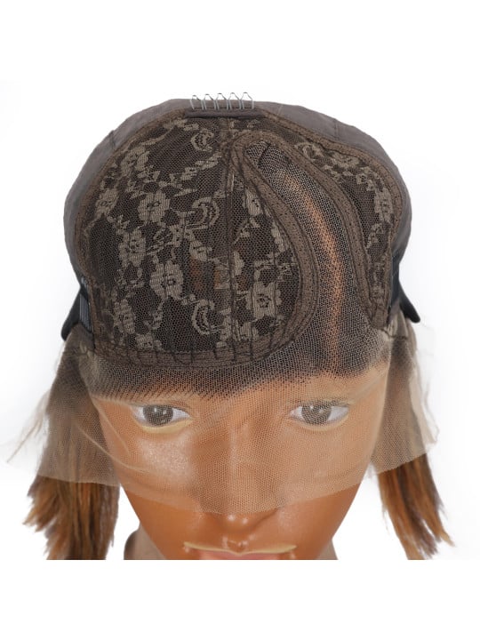 Perruque Courte T-PART Brun Moyen et Blond Miel