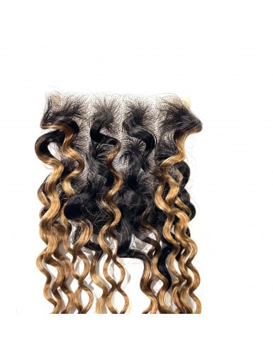 Lace closure Kinky Curly 4x4 Ombre 1B/27