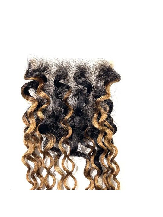 Lace closure Kinky Curly 4x4 Ombre 1B/27