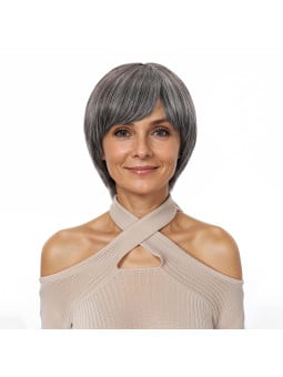 perruque courte grise