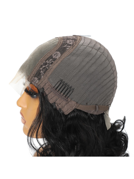 Perruque Courte Bouclée Noire Lace Front - Naturel Vintage