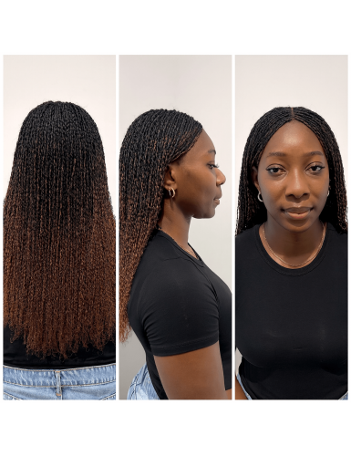 twists avec mèches afro crépues humaines ombré 1B/30 twists avec mèches afro crépues humaines ombré 1B/30