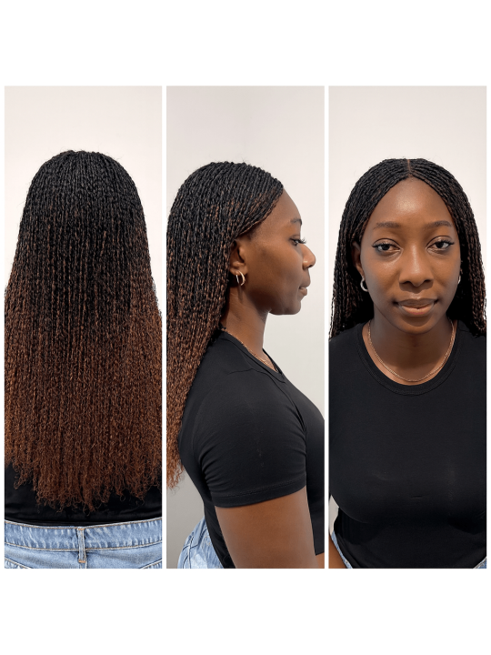 twists avec mèches afro crépues humaines ombré 1B/30