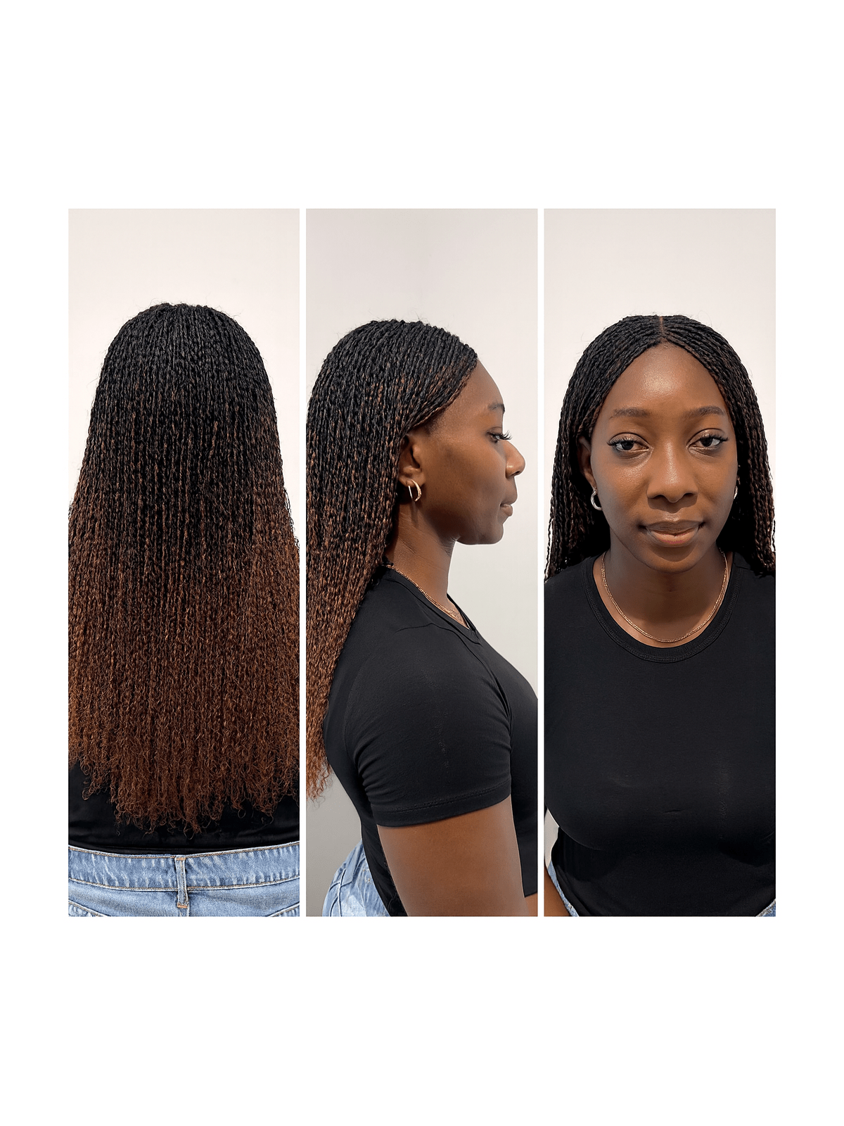twists avec mèches afro crépues humaines ombré 1B/30