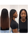 twists avec mèches afro crépues humaines ombré 1B/30