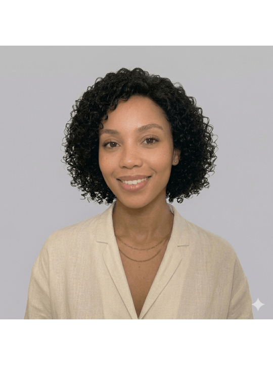 perruque courte frisée 100% naturelle