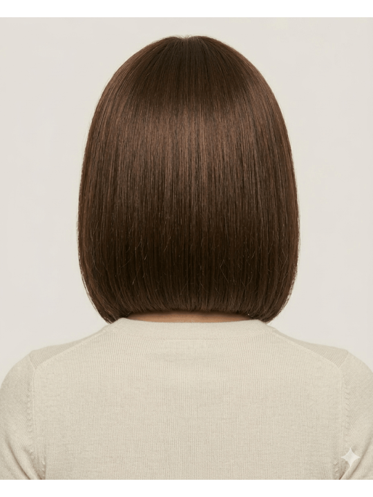 perruque naturelle avec frange longue bob