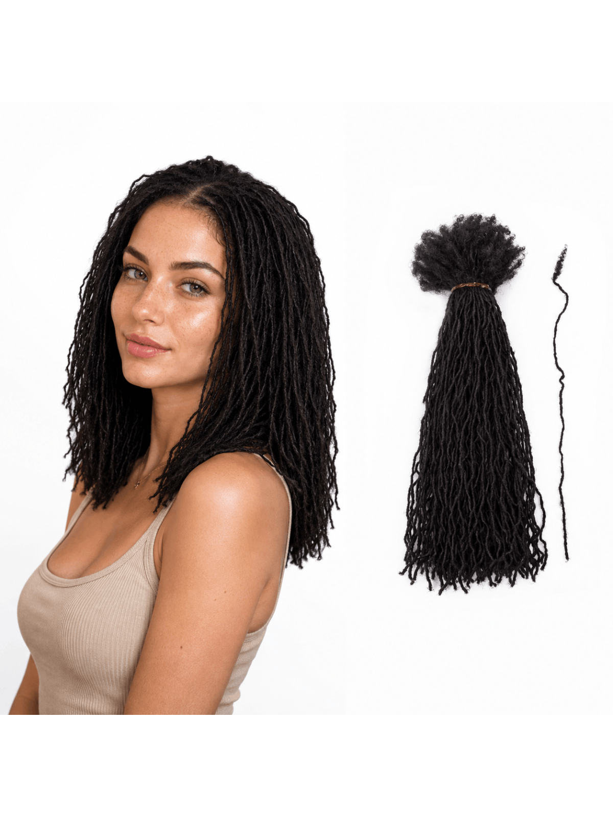 Interlocks naturelles en cheveux humains