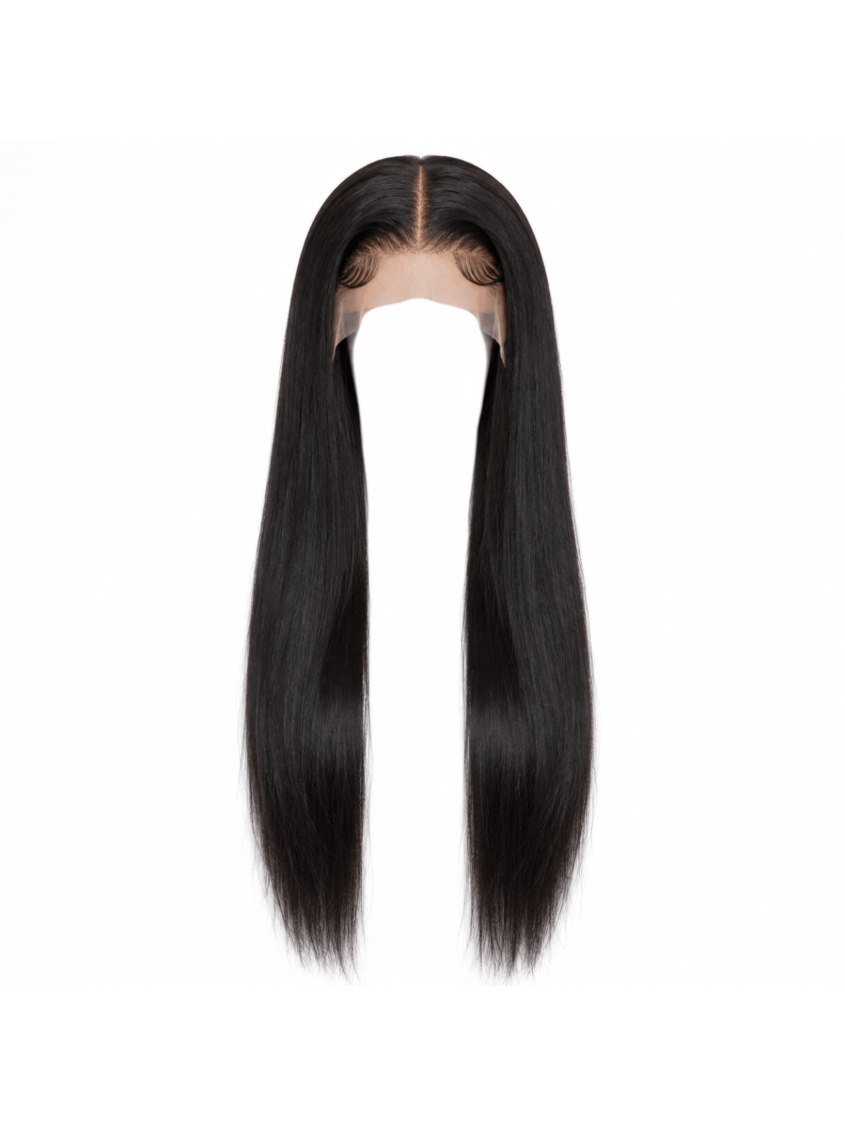 Perruque Lace Front HD 13x6 en cheveux naturels noir naturel, cheveux lisses avec lace front large et finition soignée.
