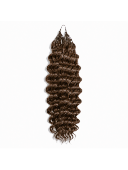 Extensions Crochet Deep Wave en cheveux naturels 50g, coloris châtain clair N°4