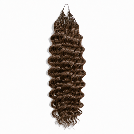 Extensions Crochet Deep Wave en cheveux naturels 50g, coloris châtain clair N°4