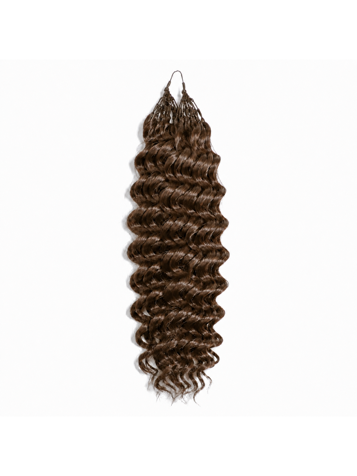 Extensions Crochet Deep Wave en cheveux naturels 50g, coloris châtain clair N°4