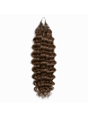 Extensions Crochet Deep Wave en cheveux naturels 50g, coloris châtain clair N°4