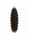 Extensions Crochet Deep Wave en cheveux naturels 50g, coloris châtain foncé N°2