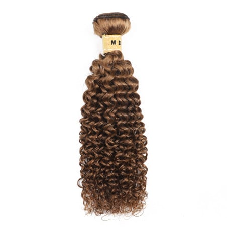 Tissage Kinky Curly couleur #4 châtain moyen en cheveux naturels