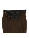 Extensions à clips en cheveux naturels brun foncé N°2, set complet pour volume et longueur