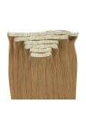 Détail des extensions à clips blond doré N°10, clips déjà cousus et fixation simple