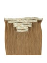 Détail des extensions à clips blond doré N°10, clips déjà cousus et fixation simple