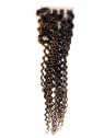 Lace Closure Deep Wave Curly 4x4 en cheveux naturels, coloris ombré P4/27