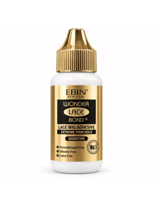 Colle EBIN Wonder Lace Bond Sensitive pour lace wig, formule sans latex adaptée aux peaux sensibles.