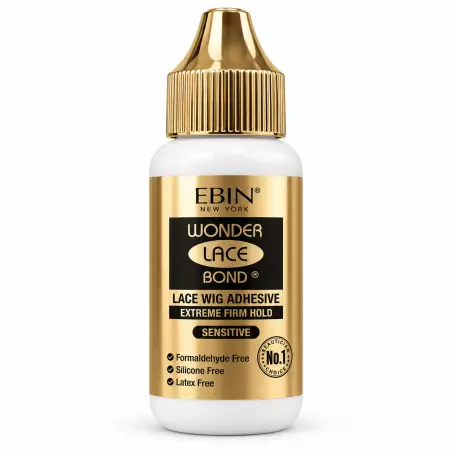 Colle EBIN Wonder Lace Bond Sensitive pour lace wig, formule sans latex adaptée aux peaux sensibles.