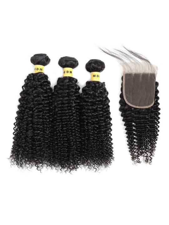 mèches kinky curly avec closure