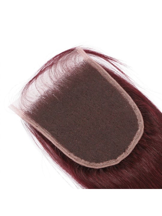 Lace closure 4x4 rouge bordeau 99J