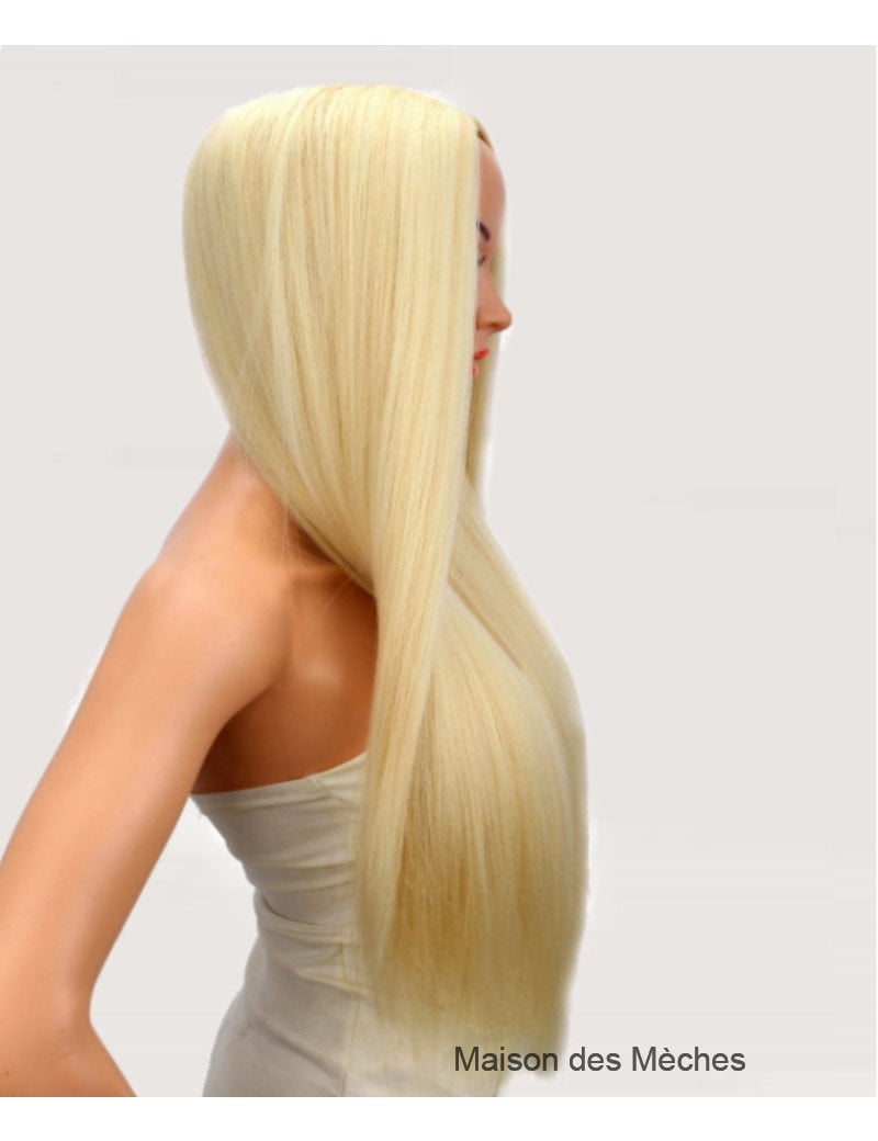 Perruque blonde platine longue