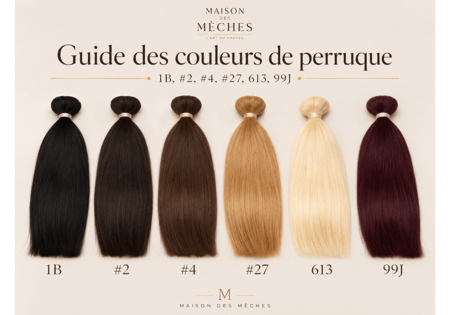 Quelle couleur de perruque choisir selon sa carnation ? Guide des couleurs 1B, #2, #4, #27, 613 et 99J