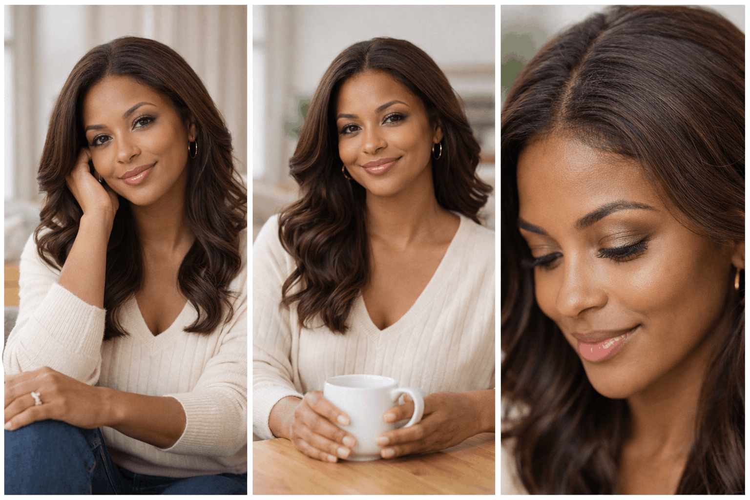 perruque femme naturelle body wave châtain 100% cheveux humains